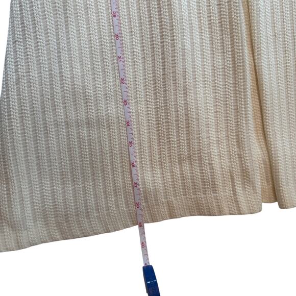 Lyn Devon Gazelle Off-White Sleeveless Inverted Pleat Texture Dress Size 8 - Picture 9 of 16